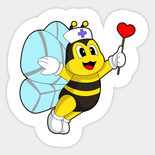 Bee Nurse Heart Sticker